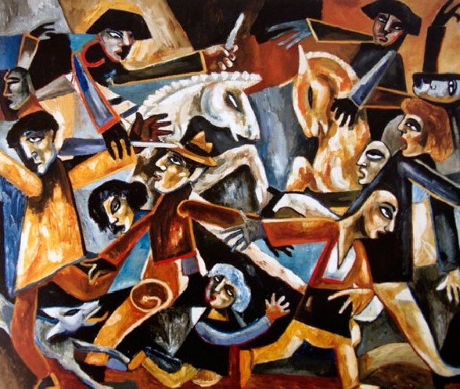 La vaga de tramvies a 1024- 1951 125x146cm. Colección particular