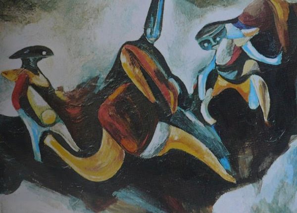 Mujer con cabeza de chimenea año 1975 73 x 92 nº catalogo GV O0051